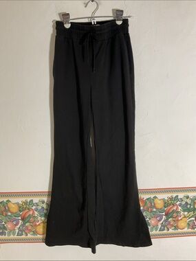 Refuge Athletics Black Wide Leg Side Slit Lounge Pants Size S